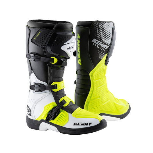 Track Boots Grey White Neon Yellow