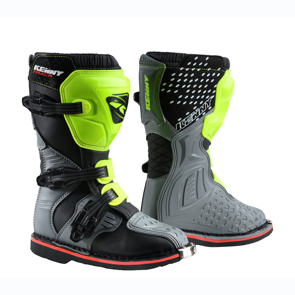Track Junior Boots Grey Neon Yellow